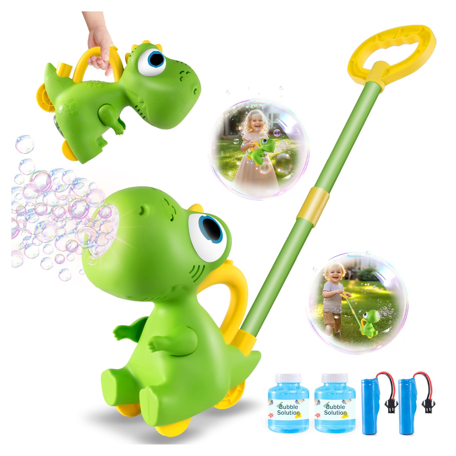 UTUDirect Rechargeable Bubble Machine for Toddlers 1-3: Portable Dinosaur Bubble Maker Blower for Party Birthday Christmas Kids Gift | Outdoor Toys for 3 4 5 Year Old Boy Girl