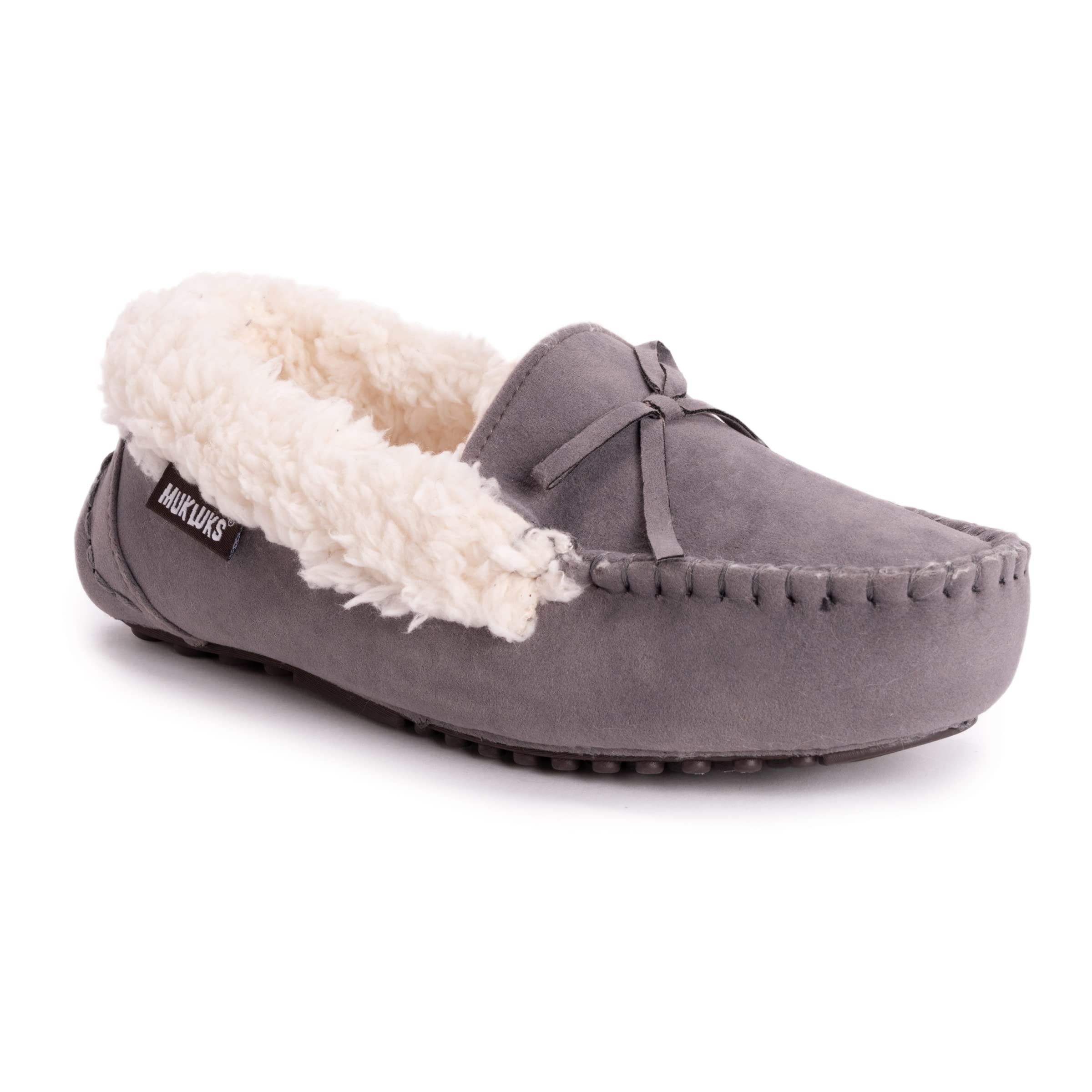 MUK LUKS Women's Jaylah Slipper, Light Grey, 8 UK