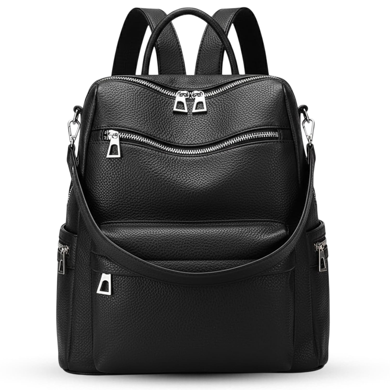 Backpack Bags for Women/Girls Stylish Shoulder Sling Handbag Office Travel College Daily-Use Convertible 13 Inch Laptop Backpacks Corporate (Black)-image-34