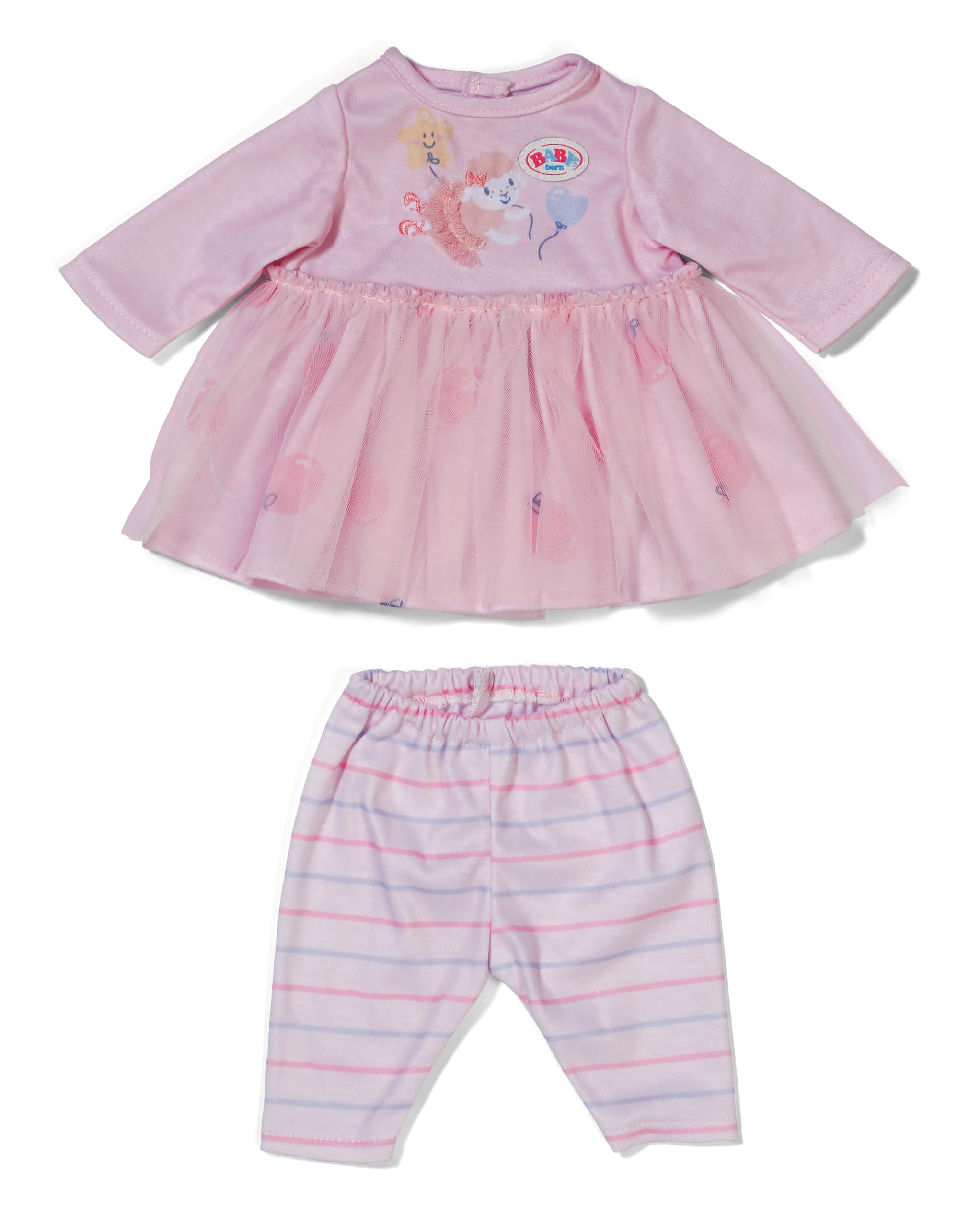 BABY born Rose Dress - Doll dress with long sleeves, tulle skirt & leggings - Doll clothing for 36 cm dolls