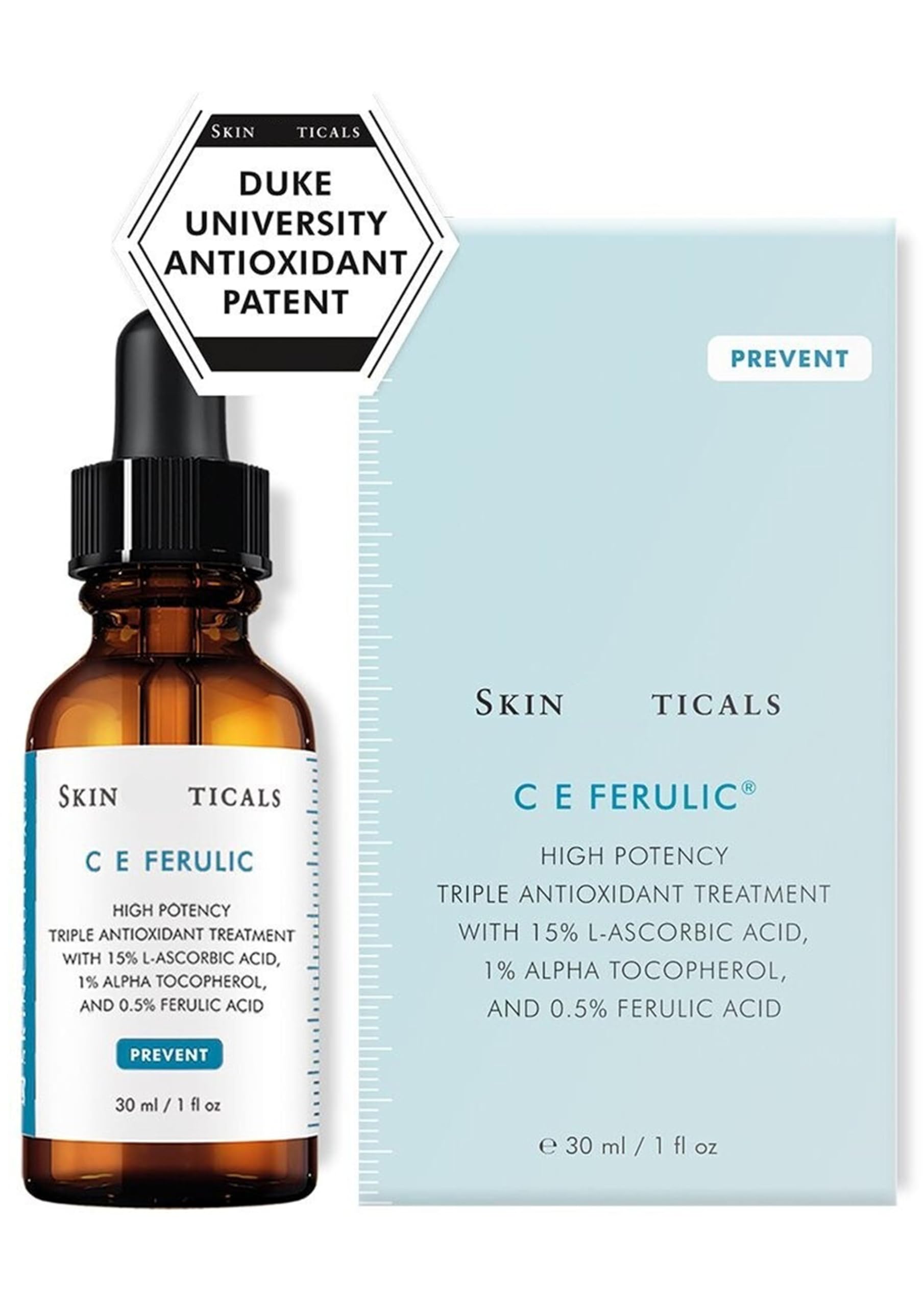 Skinticals C E Ferulic Gesichtsserum - hochwirksames, dreifach antioxidatives Vitamin C E Serum Original 30 ml