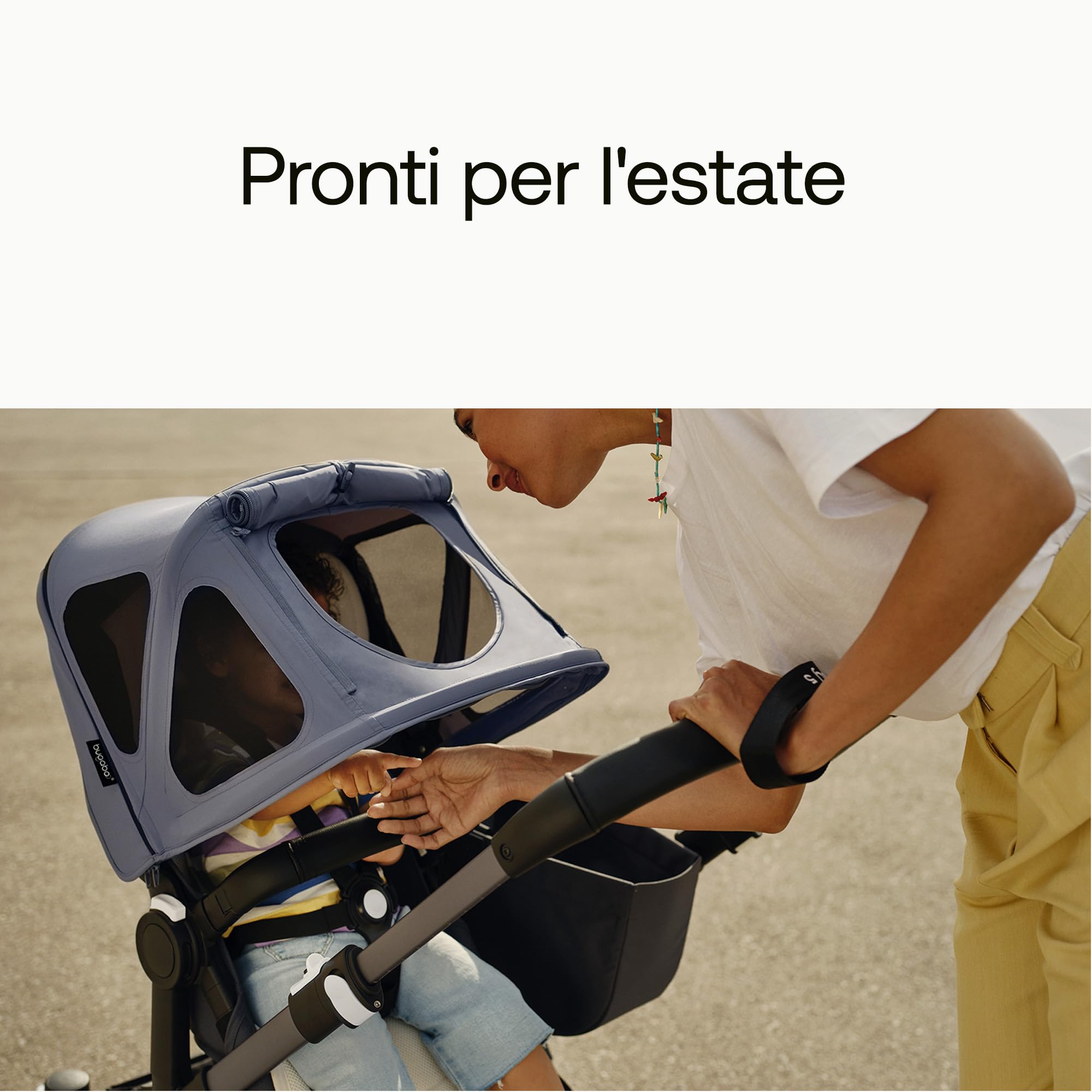 Bugaboo Donkey Cappottina Breezy, Estensibile per una maggiore copertura e una Protezione Solare ottimale, Resistente all'Acqua, Compatibile Con Tutti i Passeggini Donkey, Deep Indigo