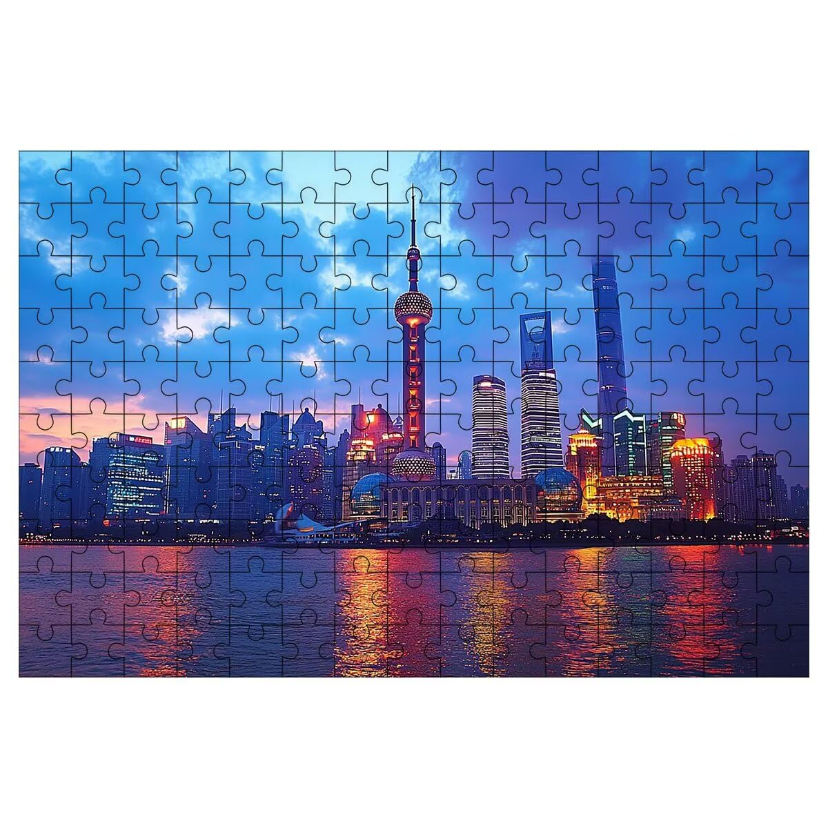 Puzzle 5000 sztuk, Puzzle Miasto, Drewniane Puzzle 156x105cm -1496