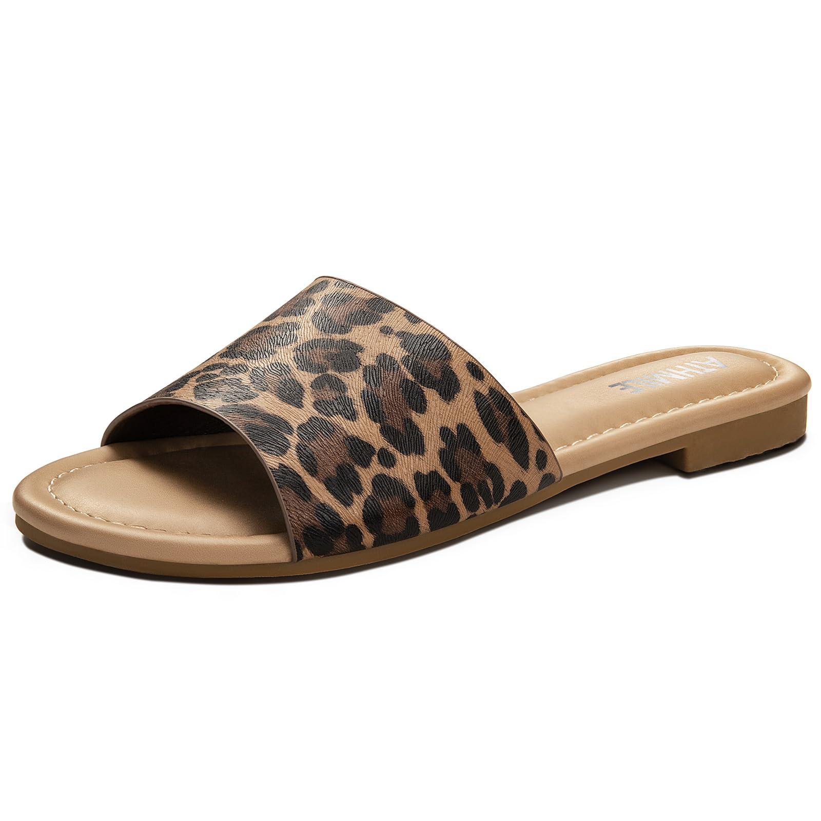 ATHMILE Sandals for Women 2026 One Band Womens Sandals Dressy Open Toe Flats Summer Slides for Casual Party Cute Beach