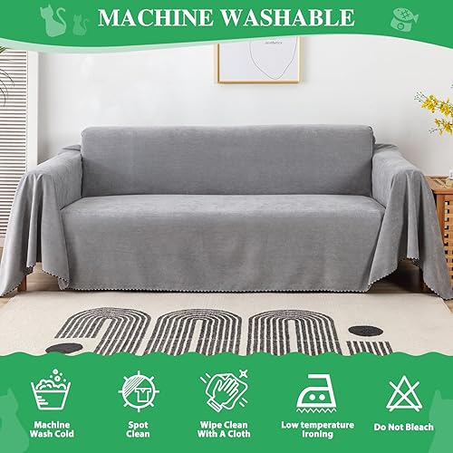 Miniatura 5 de Funda de sofá para sofá de 2 cojines, apta para mascotas, resistente al agua, antiarañazos y gatos, protector de muebles seccional en forma de L,