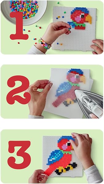 HAMA Bolsa de perlas | Aprox. 1000 cuentas midi fusibles para manualidades y mosaicos | Perlas de fusión para niños creativos 5+ | Juego de arte y decoración | Beige - 4