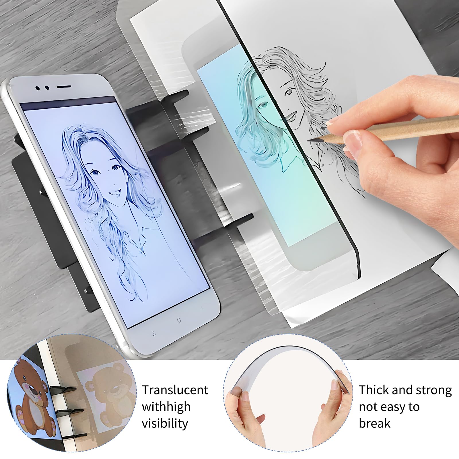 1 Set di Tavoletta da Disegno Ottica, Tavoletta da Disegno con Proiettore di Matite per Pittura di Cellulari e Tablet, Fai da Te per Pittura di Anime, Arte, Disegno, Schizzo