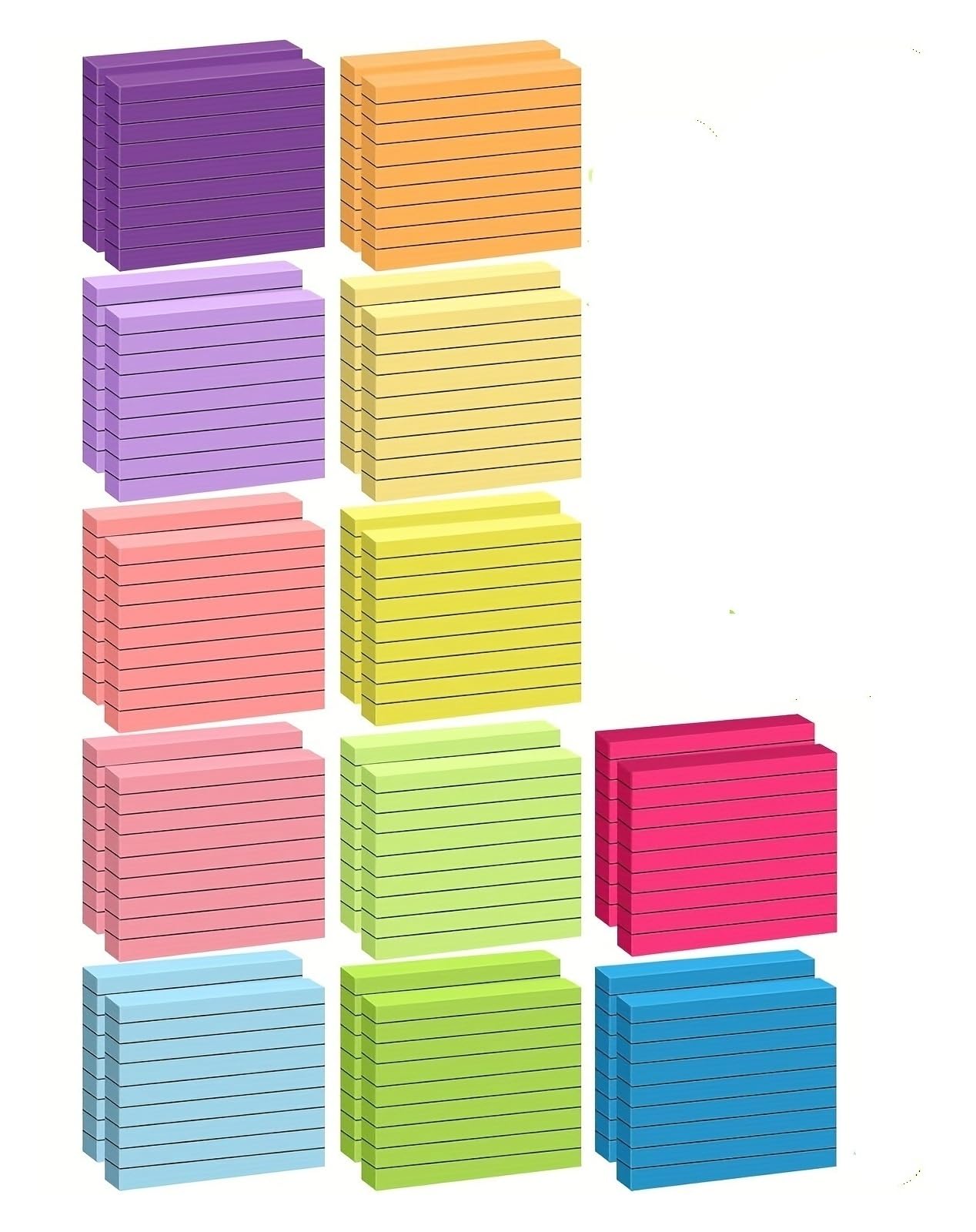 12 foglietti adesivi pop-up – Blocchi note autoadesivi con facile erogazione in colori vivaci