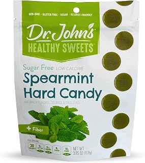 Dr. John’s Healthy Sweets Sugar Free Spearmint Hard Candy – Keto Friendly, Vegan, Gluten Free, Tooth-Friendly Xylitol & Erythritol Mint Candy, Individually Wrapped Hard Mints – 3.85 oz