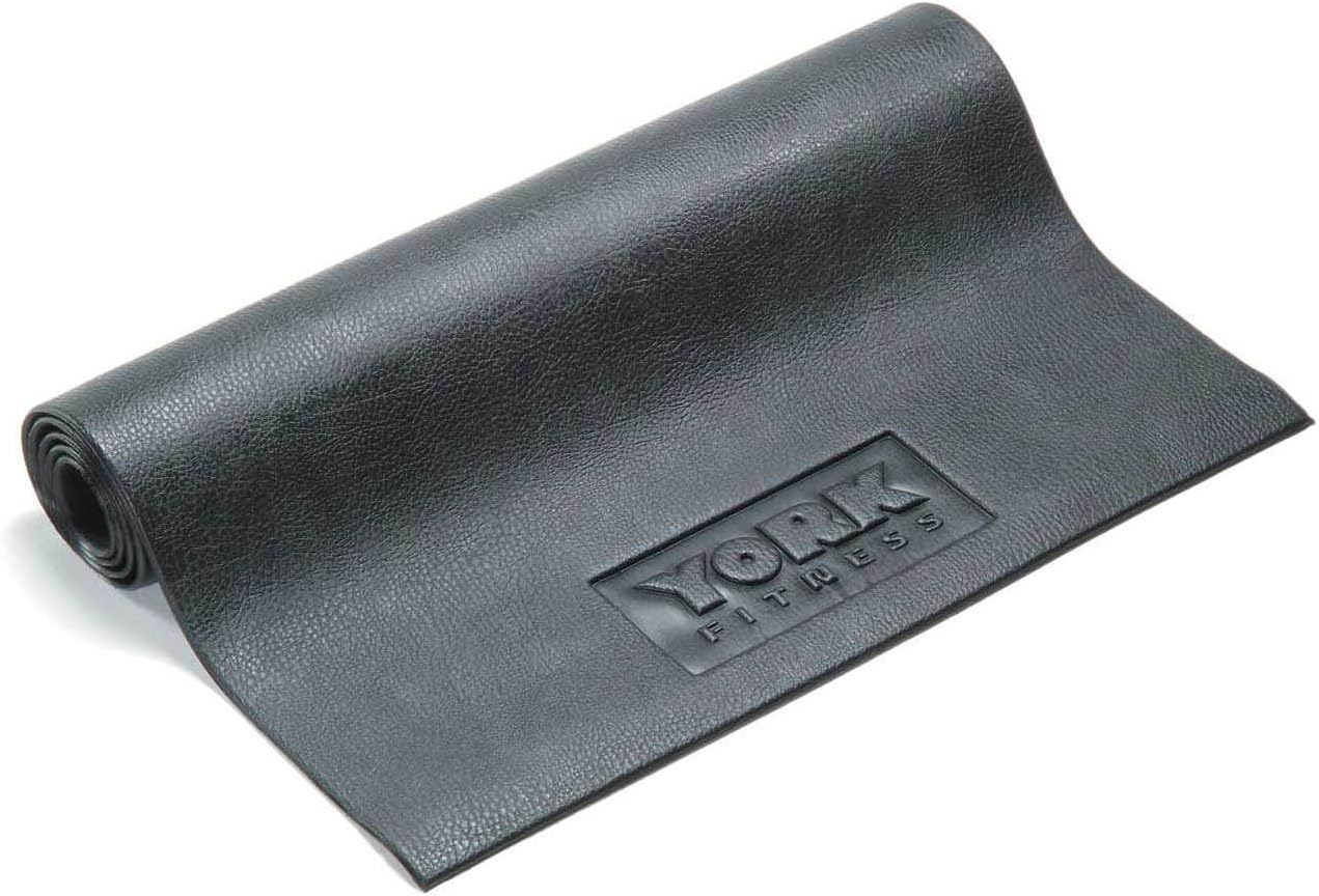 York Fitness Equipment and Exercise Mat - Non-slip Rubber Gymnastic mats,Exercise Camping Mats – For Yoga, Treadmills, Benches, Cycles, Rowers and Cross Trainers – Large – 182cm/76cm