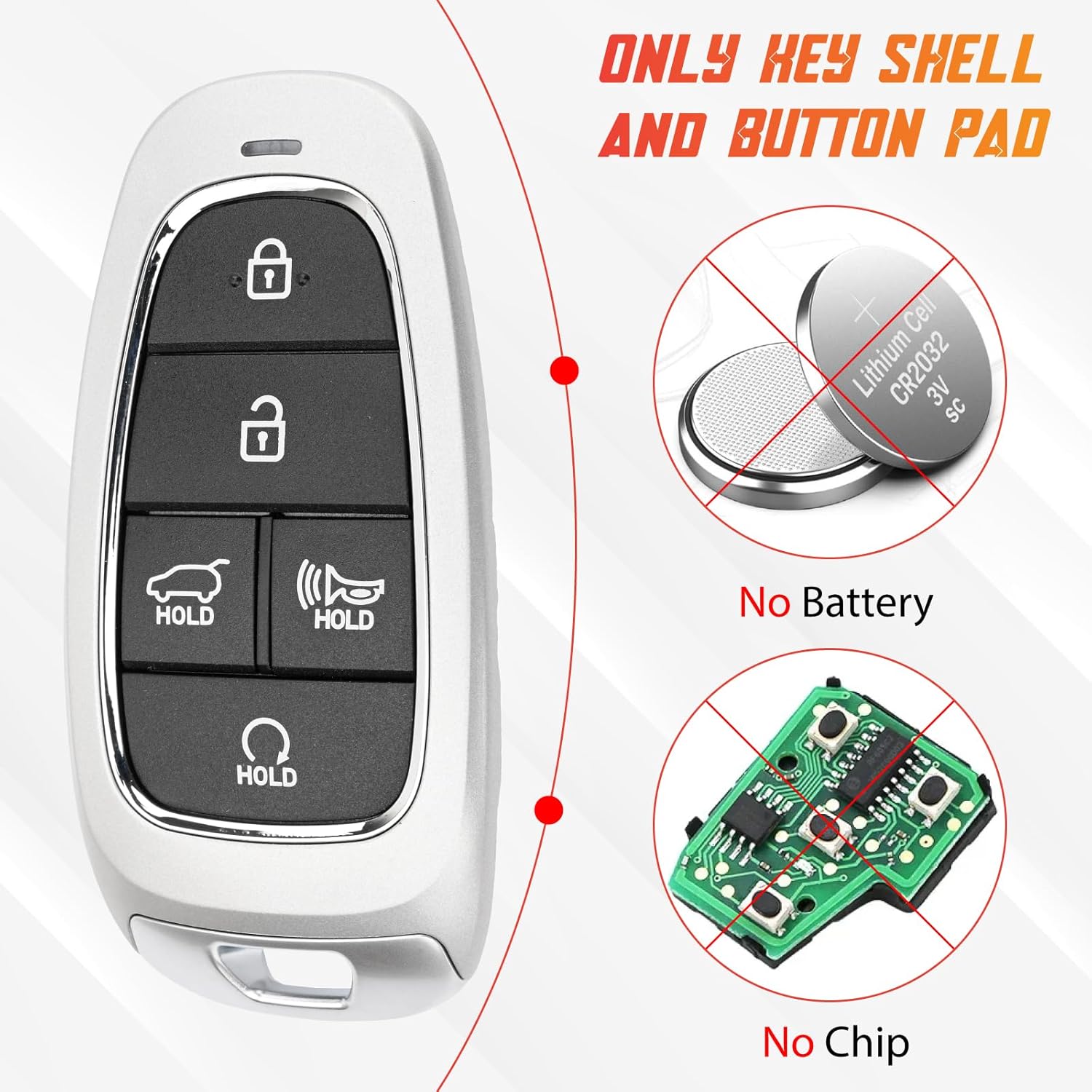 95440-S8550 Key Fob Shell Case Compatible with Palisade 2022 2023 2024 2PCS