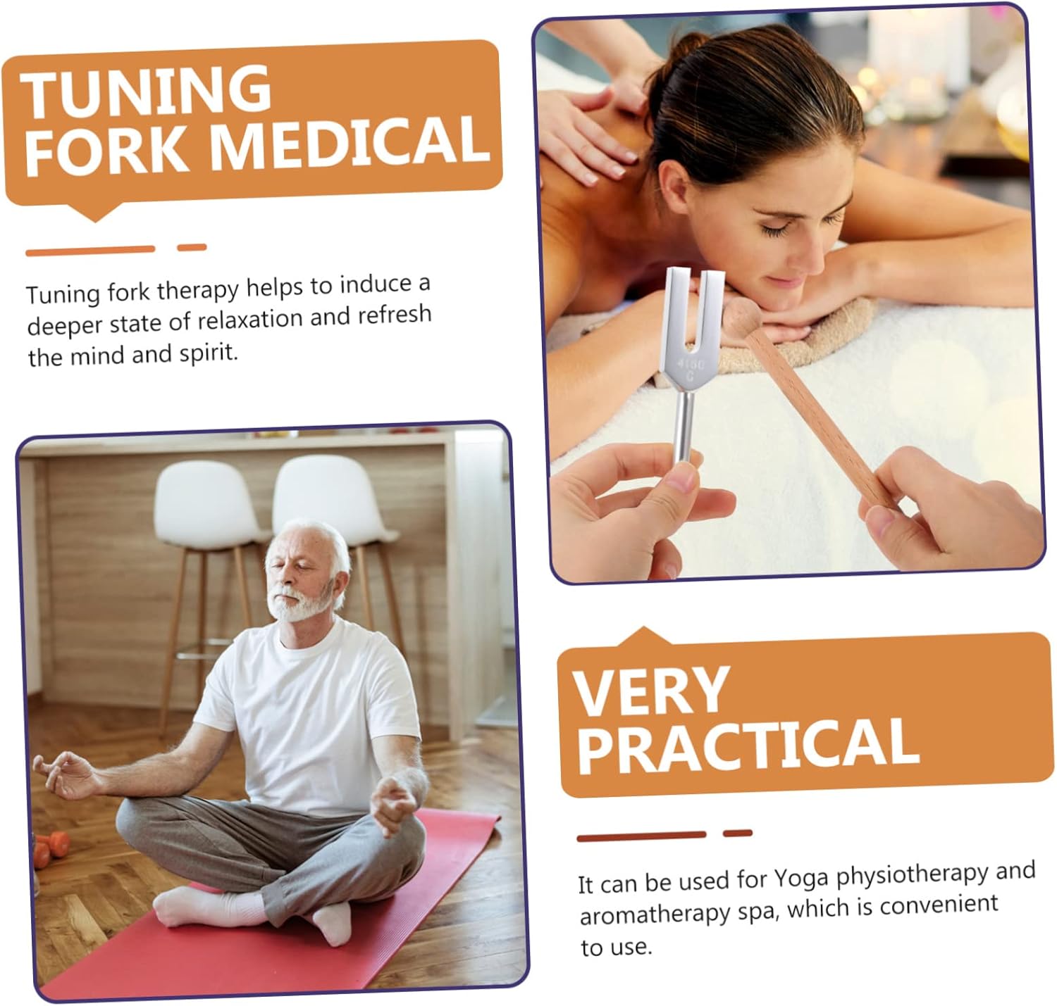 YARNOW 5-Piece Tuning Fork Set with Hammer Aluminum Alloy Sound Therapy Tools for Music Healing and Vibration Therapy Includes Carry Bag