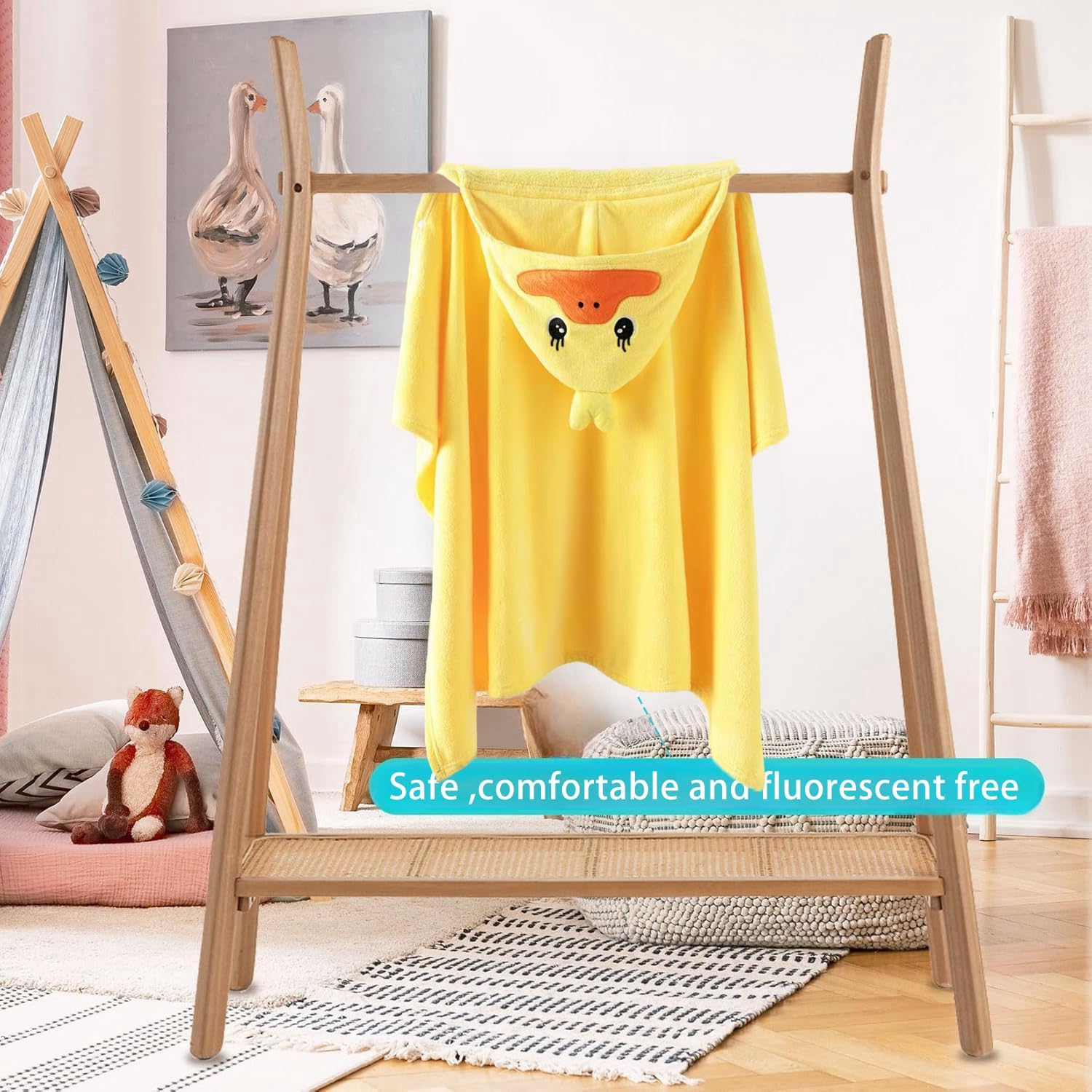 Toddler Hooded Bath Towel, 27.5"X55" Girl Boy Robe with Hood 1-6,Soft Absorbent Baby Bath Towels, Highly Absorbent Bathrobe Blanket Kids Shower Gifts,Toallas de Baño para Bebe - Image 6