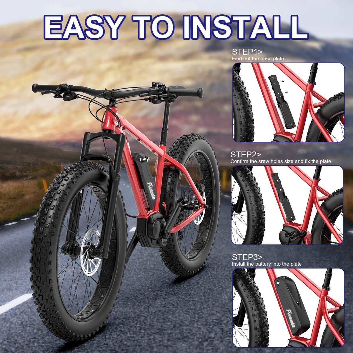 Batería Bicicleta Eléctrica 36V 13AH Batería Ebike Hailong Batería Lones Litio Bicicleta Electrica con Cargador, 4 Pin Placa Base para 100W-750W Motor