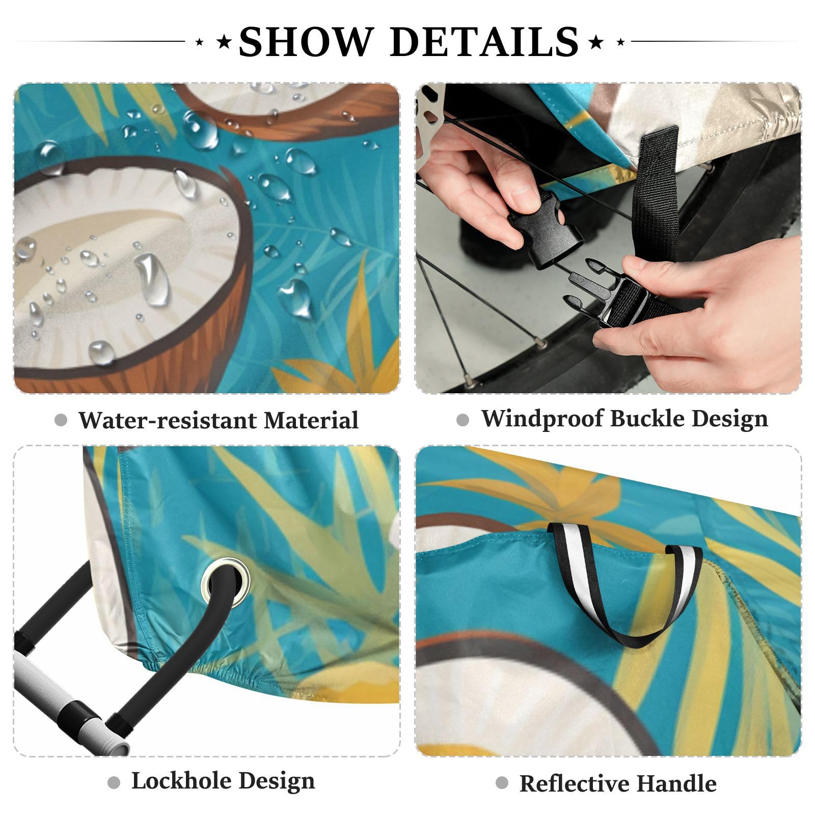 Housse de vélo d'extérieur imperméable avec trous de verrouillage pour intérieur et extérieur, convient à la plupart des protections pour vélo d'appartement