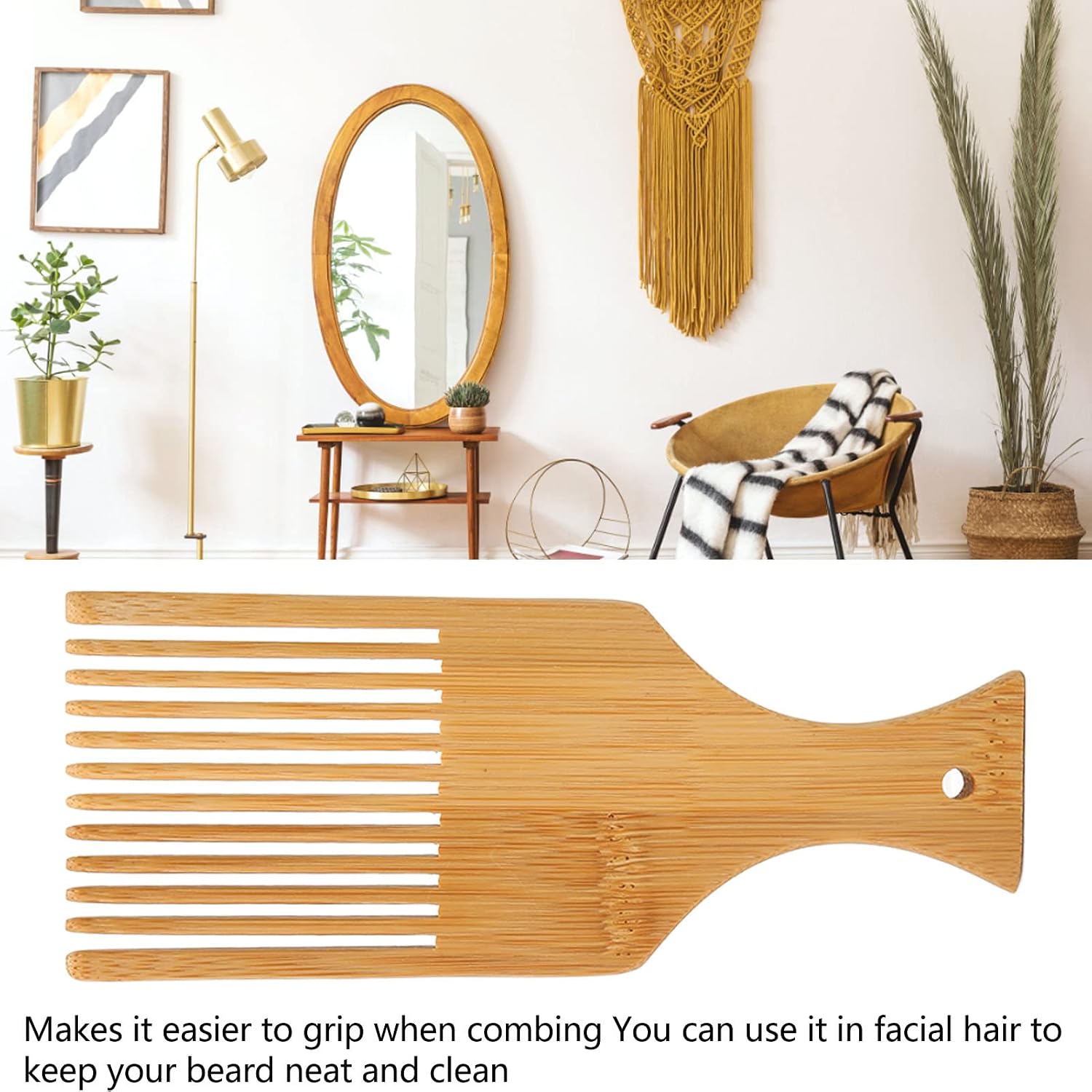 Fayelume Wooden Weaving Looms Comb, Tapestry Weaving Comb, 5.9 x 2.4 x 0.24in Looms Knitting Tools with Small Holes for Hand Weavings to Make Crafts