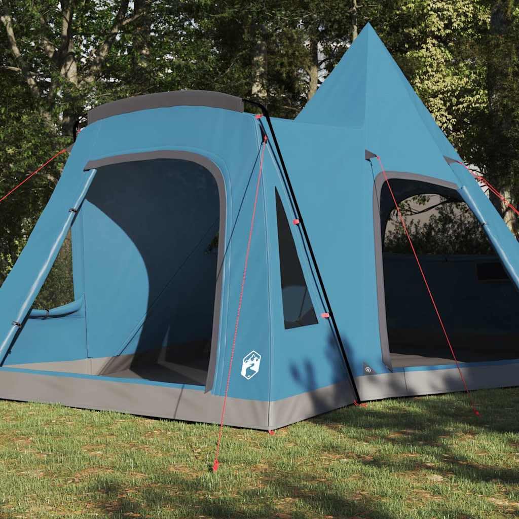 Teepee 5-osobowy namiot z zielonym dachem 545 x 450 x 295 cm, 185T poliester tipi namiot rodzinny z powłoką PU, w tym przegroda, okno wentylacyjne, haczyk