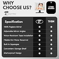 Vista 9 de Espejo para ducha que no se empaña, Plateado