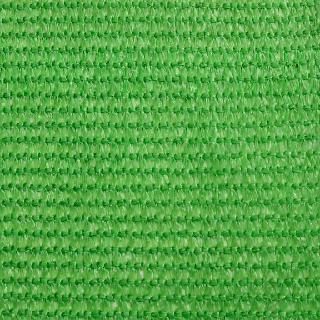 Voile d'ombrage triangulaire - 5 x 7 x 7 m - En polyéthylène haute densité - 160 g/m² - Protection contre le vent - Pour jardin, terrasse, balcon et cour - Vert clair - Avec anneaux en D en