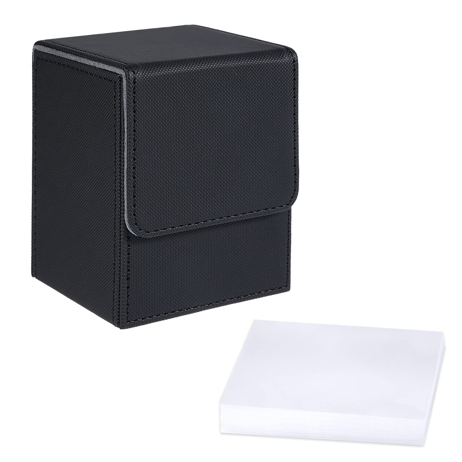 AIEX 1 Pack Deck Boxes mtg with 100 pcs Clear Card Protective Sleeves, Collectible Trading Card Cases Magic mtg Card Deck Boxes Storage for Pokemon Commander Playing Card TCG CCG LCG