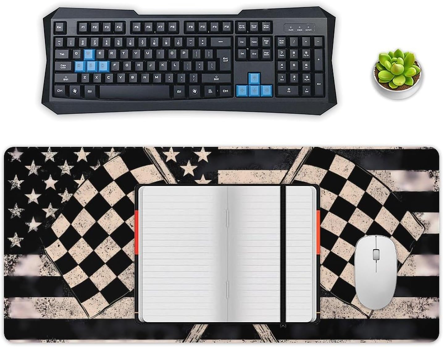 U.S.A. Racing Flag Desk Mat Gaming Mouse Pad Accessories Non-Slip 40x90cm image 4