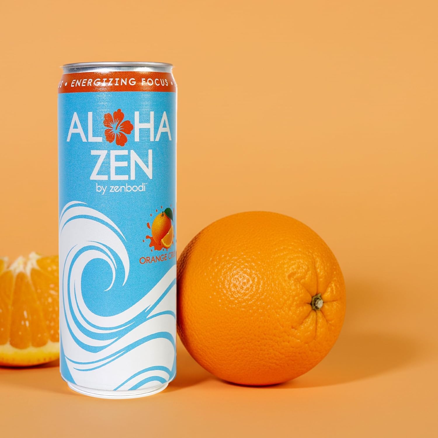 Zenbodi Aloha Zen Orange Crush - AWAKEN Functional Beverage - 12 Pack Energy Drink, Zero Sugar Energy Drinks, with L-Alpha GPC, Caffeine, and L-Theanine