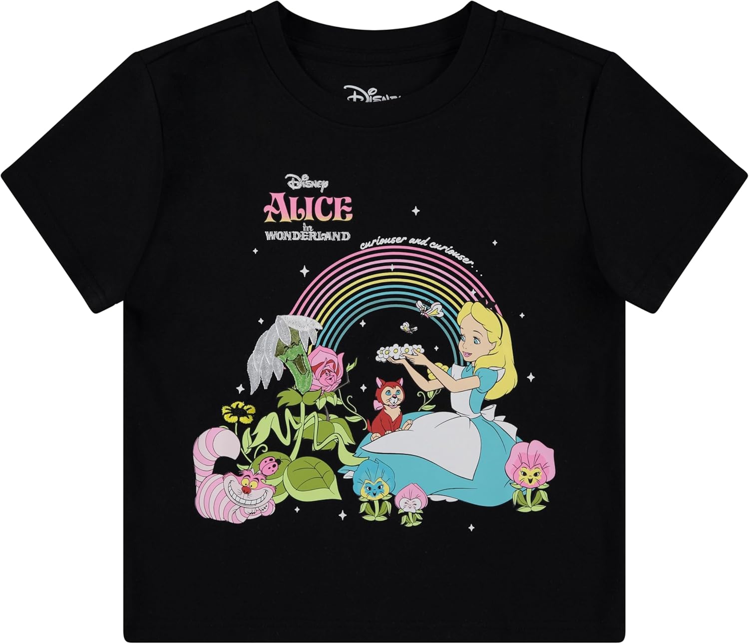 Disney Alice in Wonderland T-Shirt - Alice, Cheshire Cat, Hatter - Ladies Fashion Tee