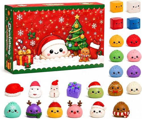 2026 Christmas Squishy Advent Calendar - Mini Dumpling Squishies Sets