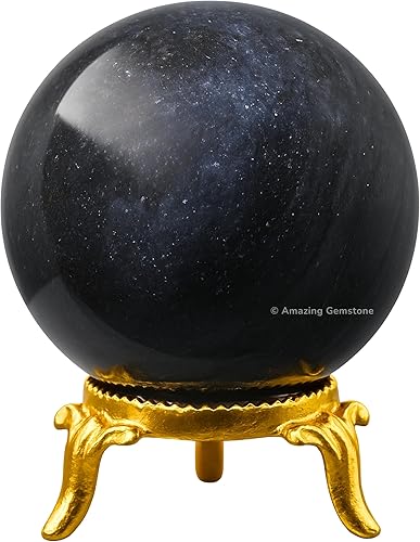 Vista 478 de Amazing Gemstone Black Tourmaline Crystal Ball with Stand - 2" Inches Crystal Sphere Meditation Balls for Witchcraft and Decorative Balls