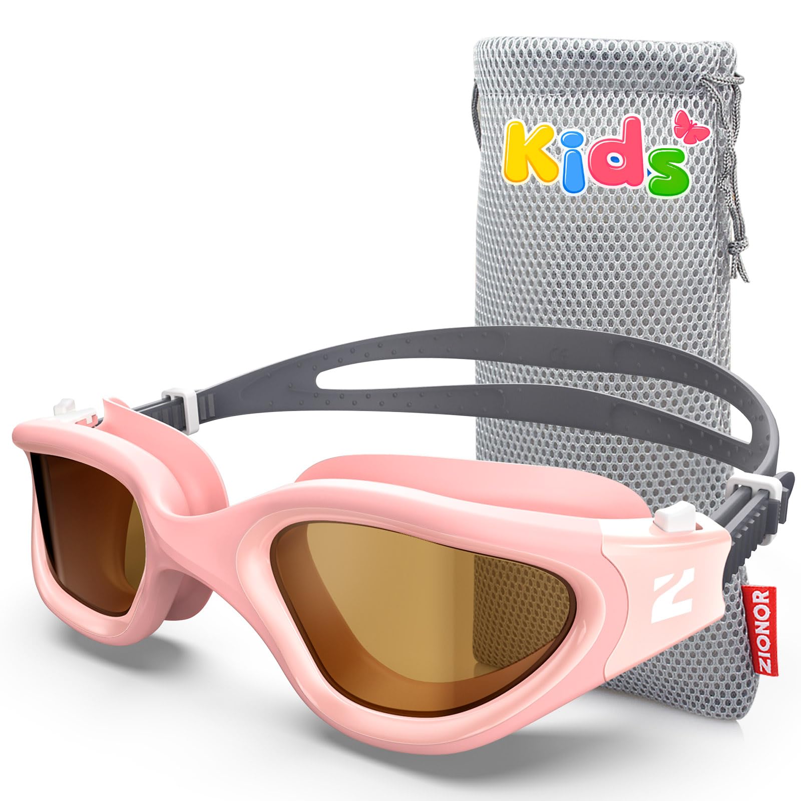 ZIONOR Schwimmbrille Kinder, G1MINI ULTRA Polarisiert Komfortabel Kinder Schwimmbrille, Anti Nebel UV-Schutz Schwimmbrille für Mädchen und Jungen (Jahre 3-14)
