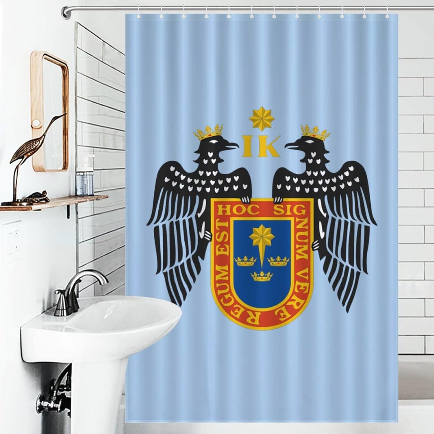 Lima Coat of Arms Funny Shower Curtains Washable Bath Curtain Liner with Hooks for Bathroom Bath Tubs 48x72Inch（122x183cm）