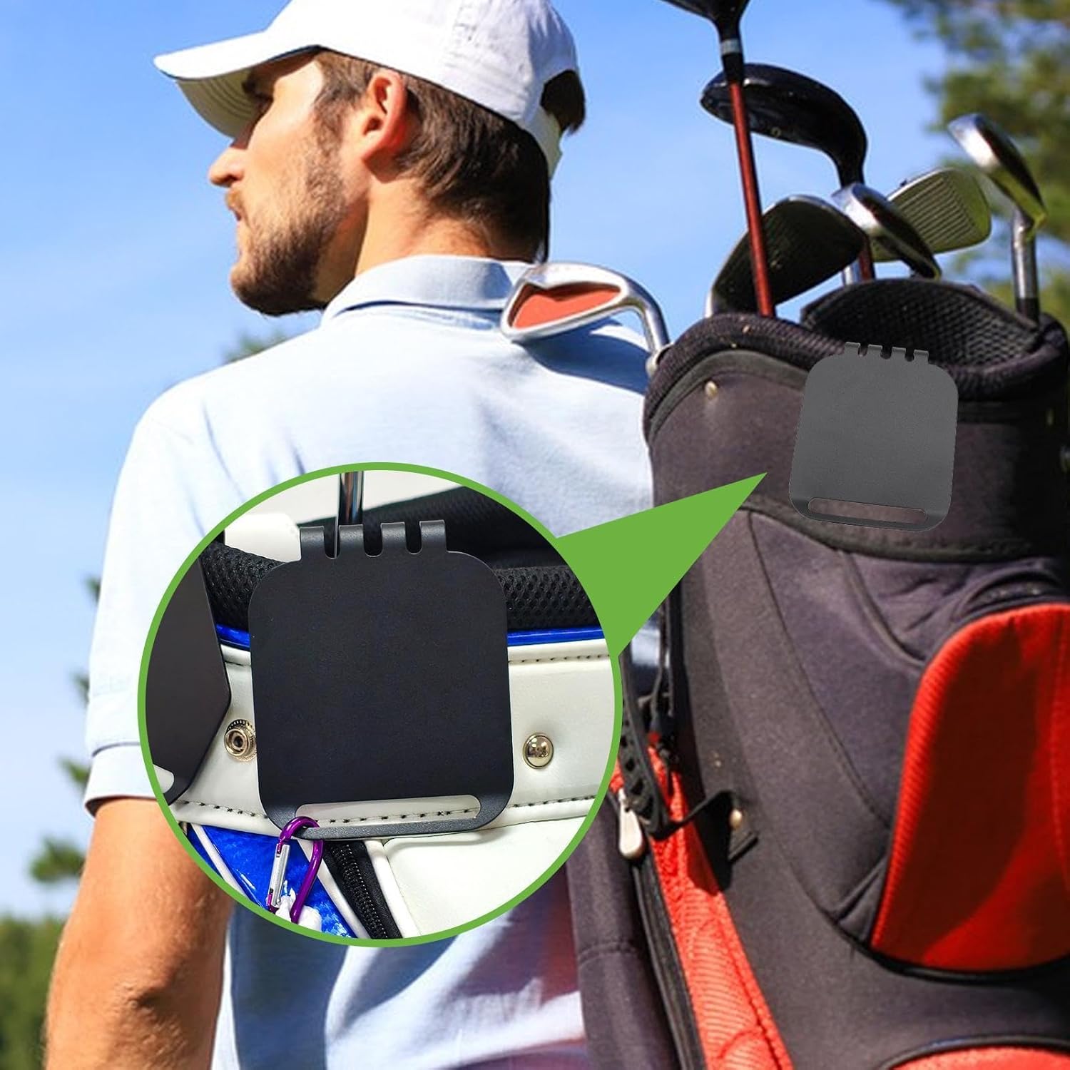 Magnetic Golf Club Landing Pad - Premium Manganese Steel Construction, Industrial Strength Clamp System, Stable Heavy Duty Sport Gear Holder, Compact Durable Organizer | Equipment Storage Bag Rack for