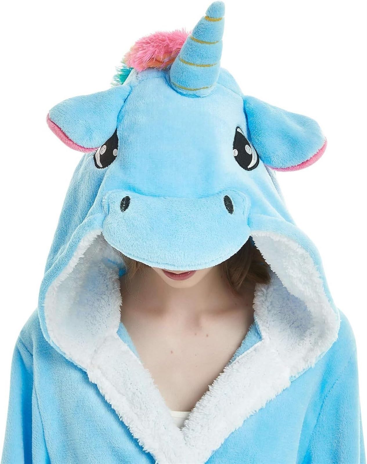 Peignoir Robe De Chambre Femme Hiver Peignoir À Capuche Vêtements Nuit Pyjamas Spa Vêtements(A,Large)