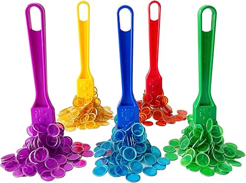 Miniatura 6 de Yuanhe Juego de fichas de bingo magnéticas, varitas magnéticas de 5 colores con 500 fichas de metal para contar y clasificar, actividades educativas