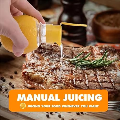 Miniatura 7 de Exprimidor de limón, exprimidor de limón en espiral, extractor de jugo manual con filtro integrado, exprimidor portátil de lima con tapa, prensa