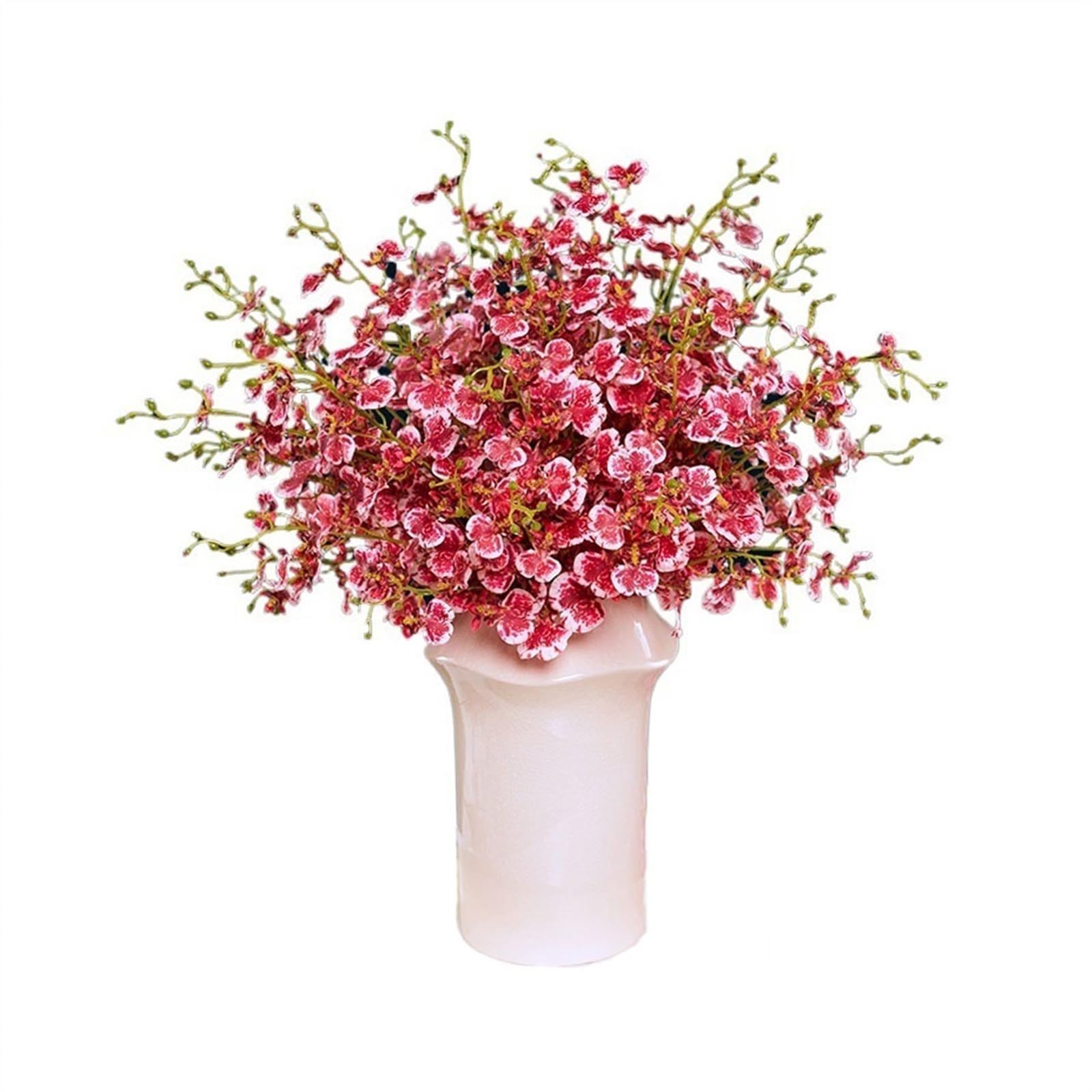 K5C7S3W9D6 Faux flowers Exquisite Fake Flower Bouquet Arrangement Living Room Decoration Simulation Floral Table with Ceramic Vase Wedding Decoration