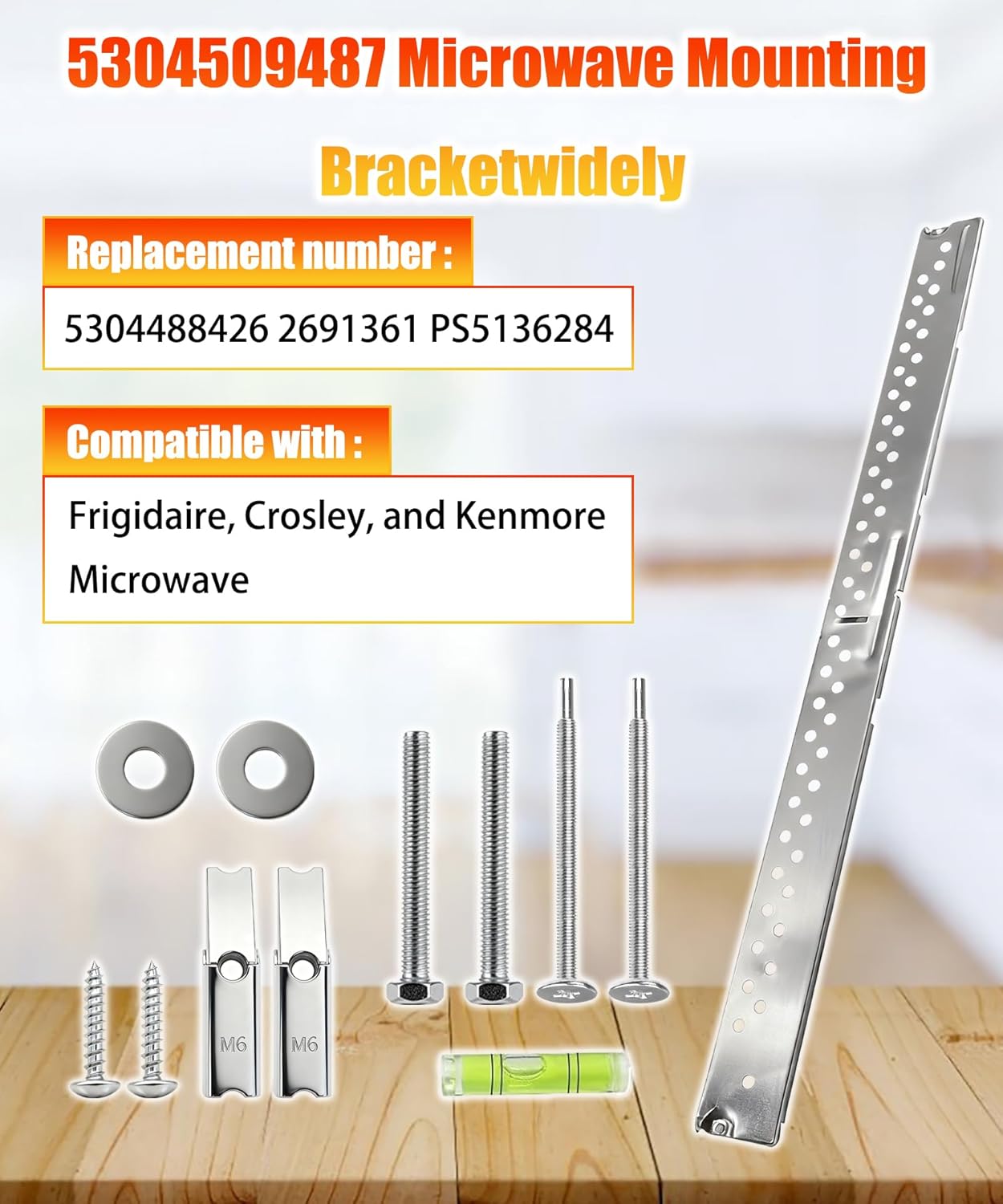 5304509487 Microwave Mounting Bracket Plate Fits for Frigidaire, Crosley, and Kenmore Microwave,Replace 5304488426 2691361 PS5136284 and More.