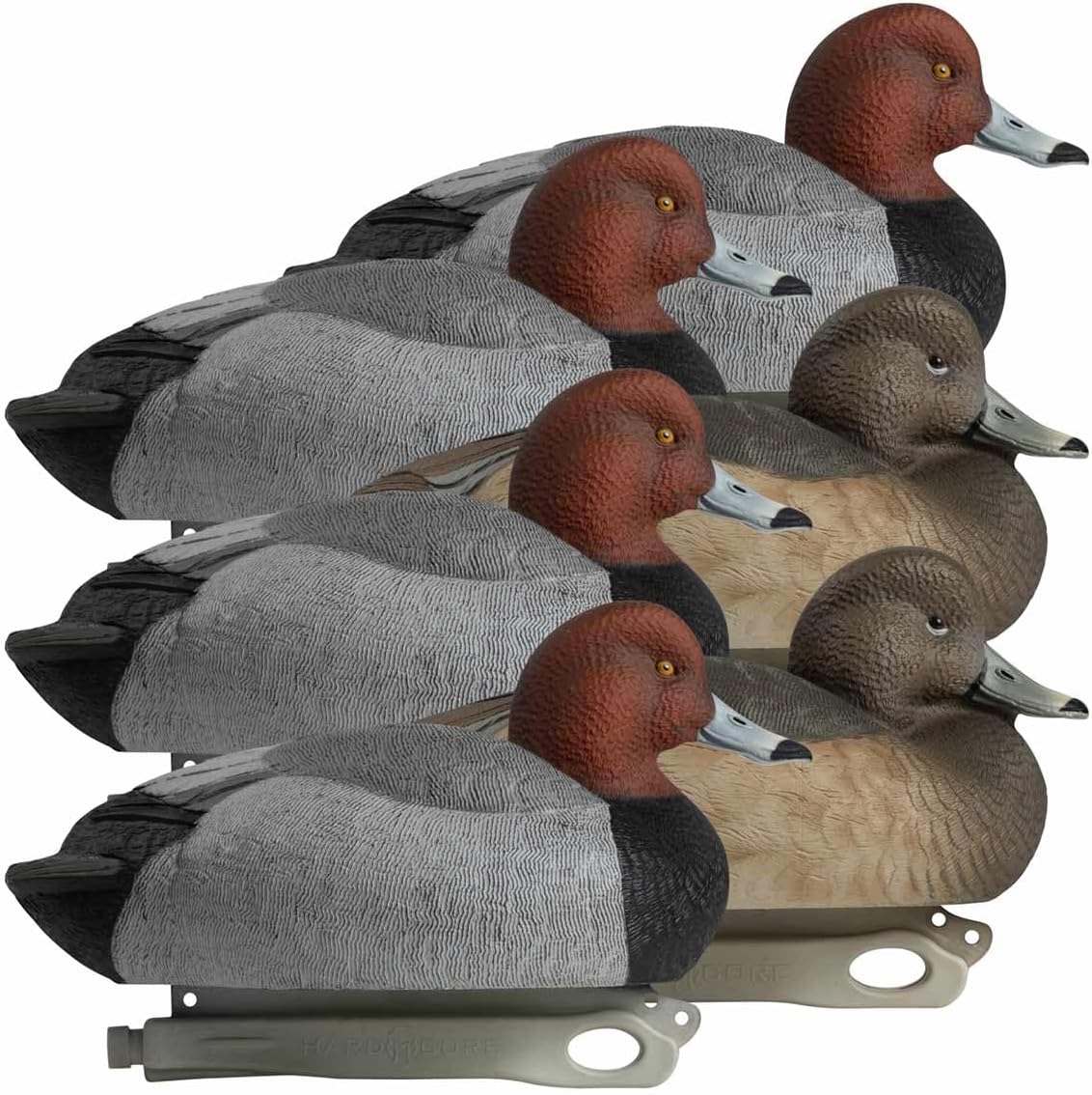 Hardcore Waterfowl Rugged Series Redhead Decoys - 4 Drakes & 2 Hens
