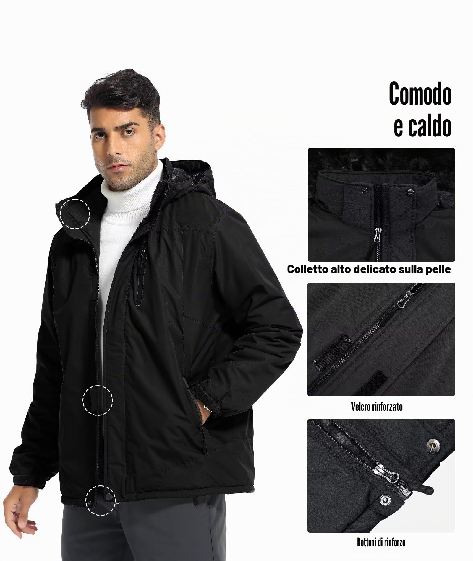 Zoofly Giacca Da Sci Da Montagna Da Uomo Impermeabile Antivento Giubbotto Uomo Caldo Invernale Giacca Invernale Uomo Cappotto Da Neve Giacca Invernale Con Cappuccio