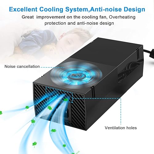 Miniatura 2 de Ukor Adaptador de alimentación de ladrillo para Xbox One versión de bajo ruido Adaptador de CA Xbox de repuesto para cable de alimentación para