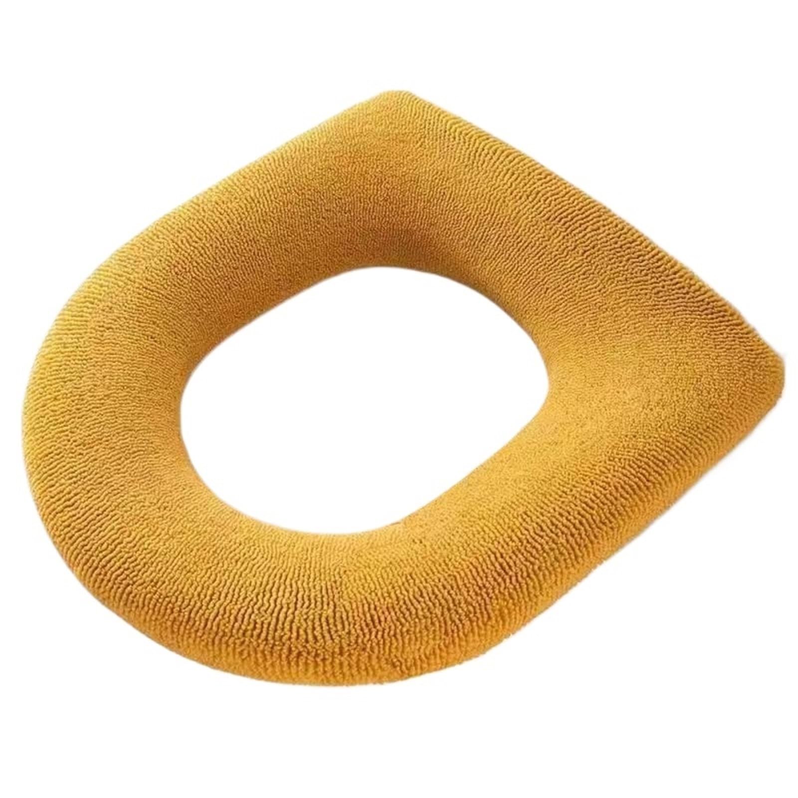 PADGCNOR Soft Toilet Seat Cushion Universal Toilet Seat Cover Pure Color Closestool Mat Soft Warm Cushion Bathroom Accessories(Yellow)