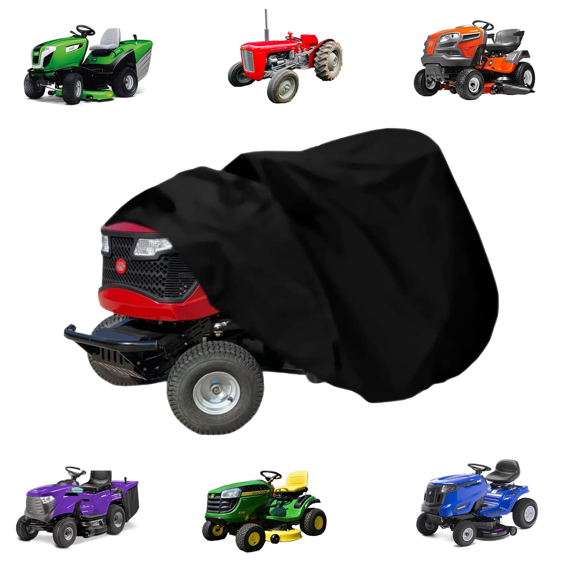 Lawn Tractor Cover, Ride Lawn Mower Cover, Garden Ride-On Tractor Cover, Lawn Mower Waterproof Protective Cover, windproof - Image 2