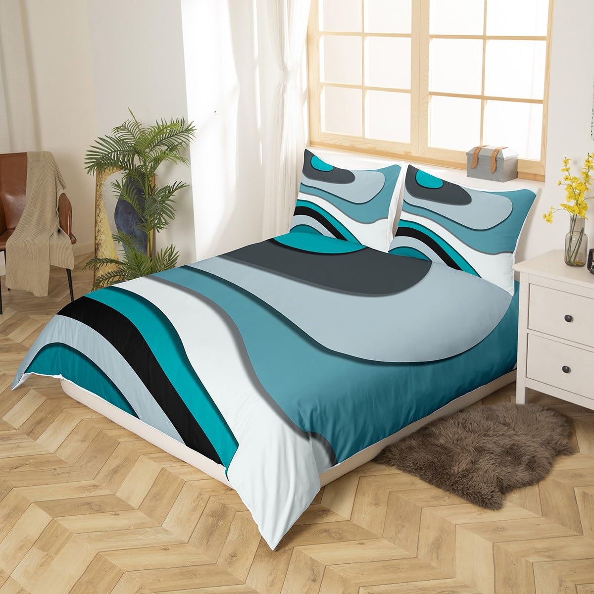 Teal Baby Bedding Set Gray Chevron Aqua Crib Bedding Set, image size:1200x1200