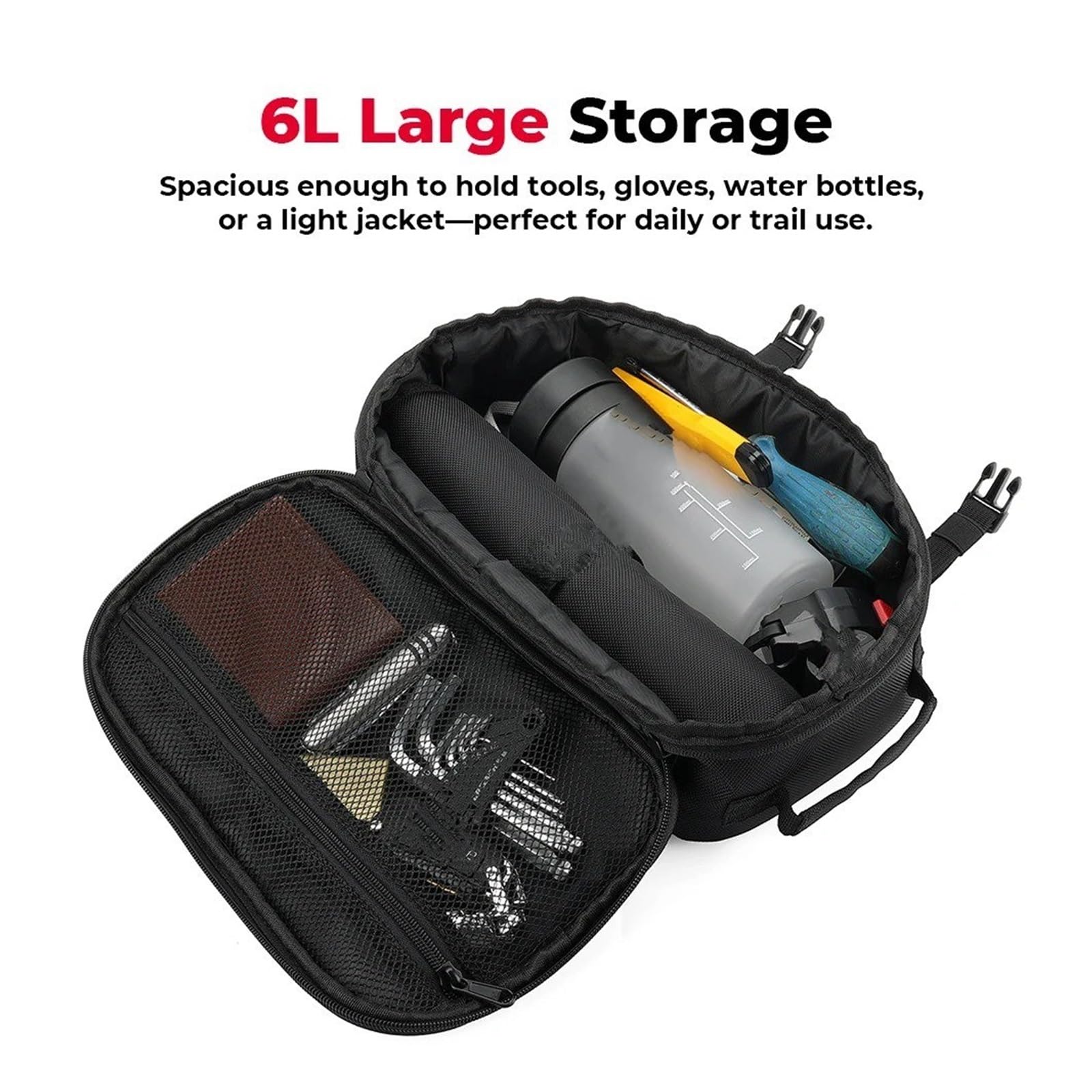 Top Case Motos Bolsa Trasera Guardabarros Trasero Motocicleta Rollo Herramientas Moto para Cross 6L Almacenamiento Universal Bicicletas Bolsa De Moto(R)