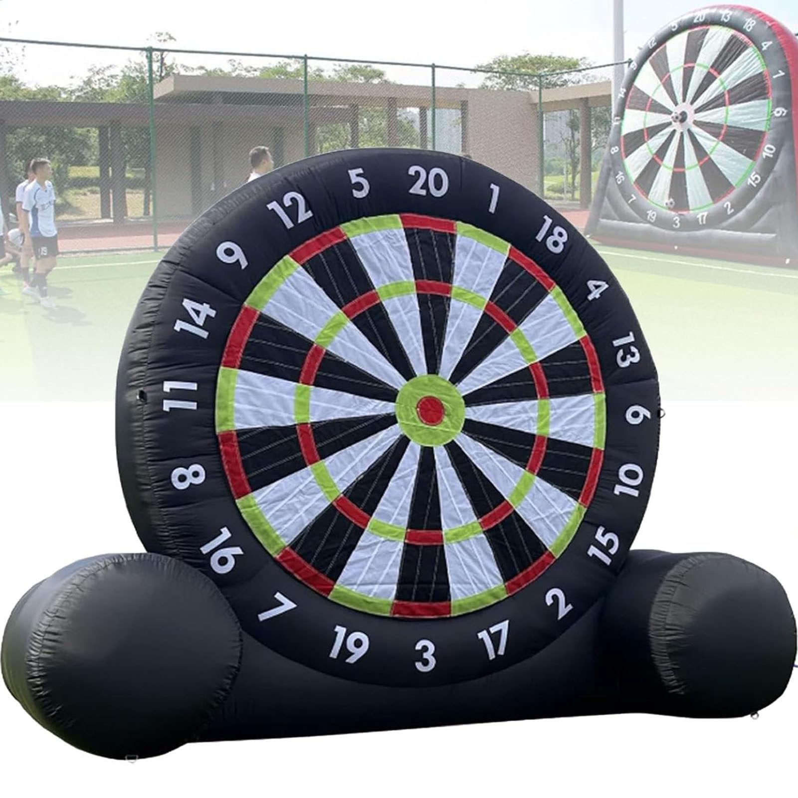 Juego de mesa de dardos de fútbol inflable, diana gigante para diversión al aire libre, incluye 8 pelotas de fútbol y soplador para entrenamiento portátil