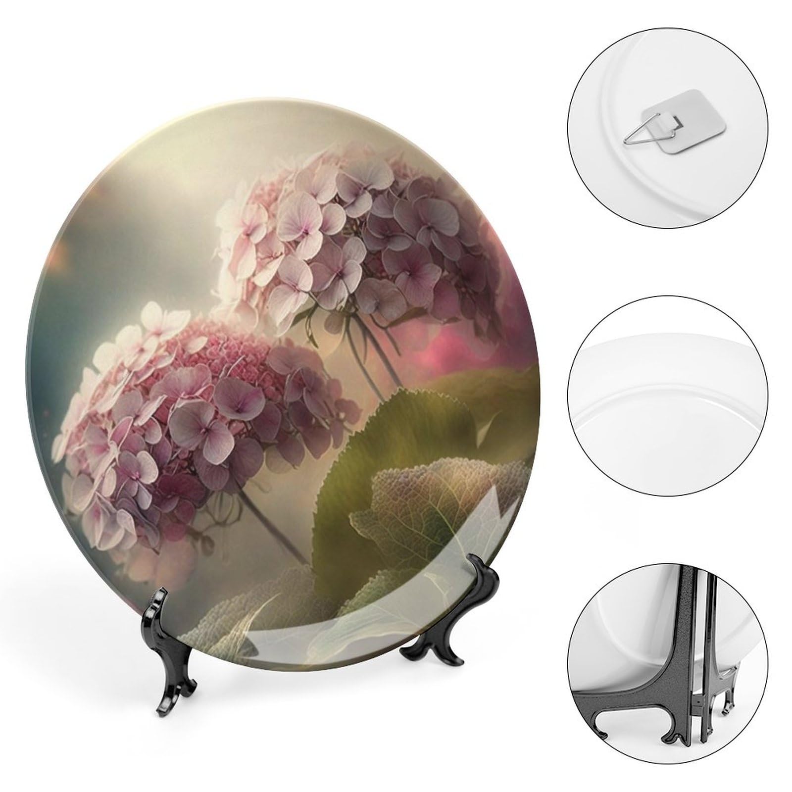 Piatti decorativi in ceramica con ortensia fiore per parete soggiorno sala da pranzo