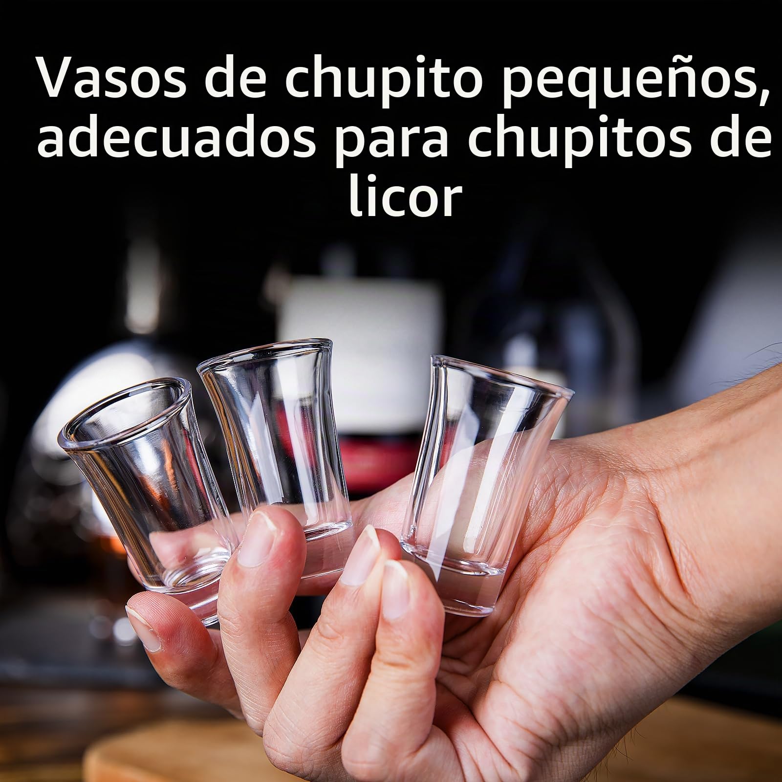 Juego de vasos de chupito, soporte de cóctel de madera y vaso de chupito, organizador de mesa de servir bebidas, 24 agujeros con transparente, 24 piezas de 15 ml -20ml para bebidas