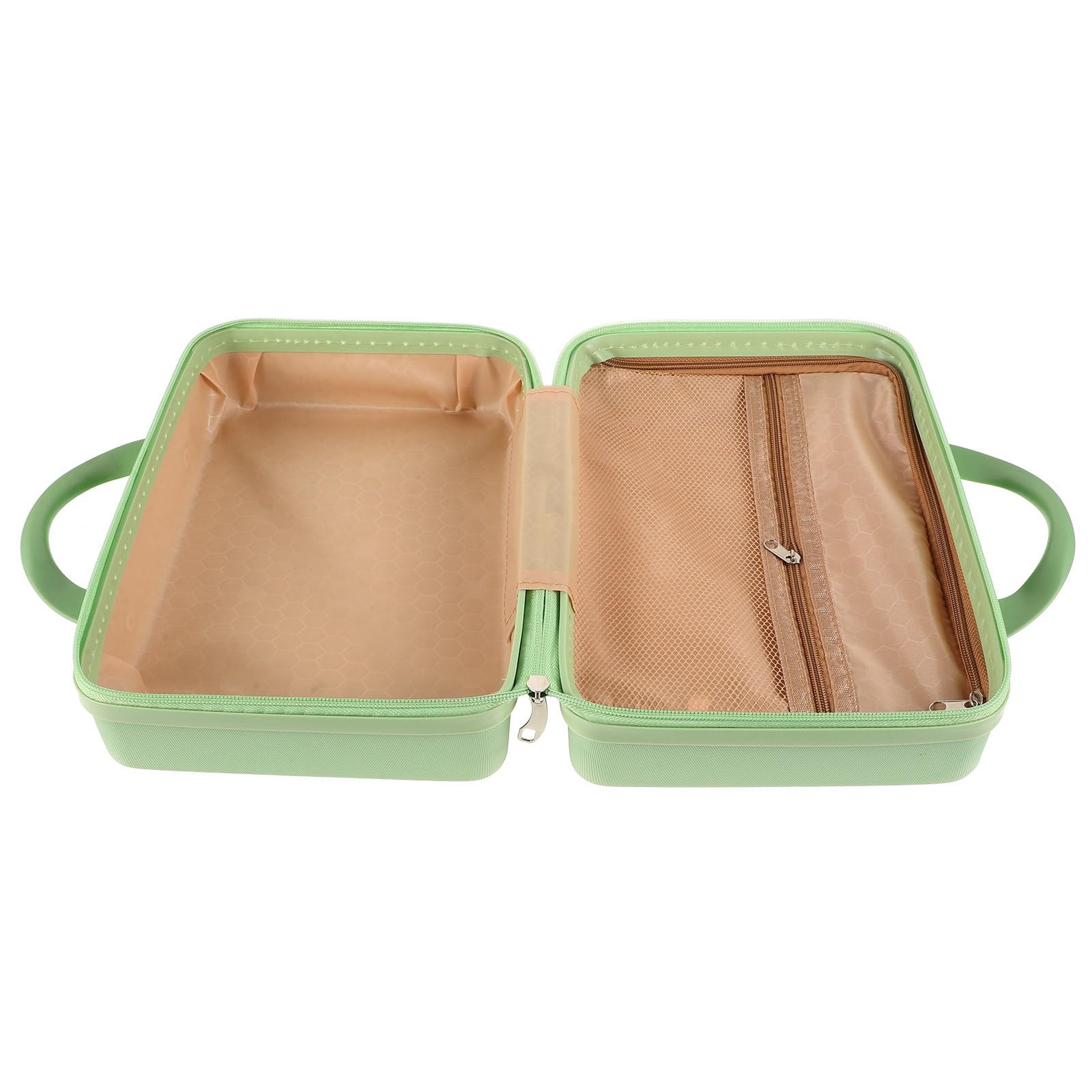 Kosmetikkoffer 14 Zoll Abs Tragbar Multifunktional Grün für Damen