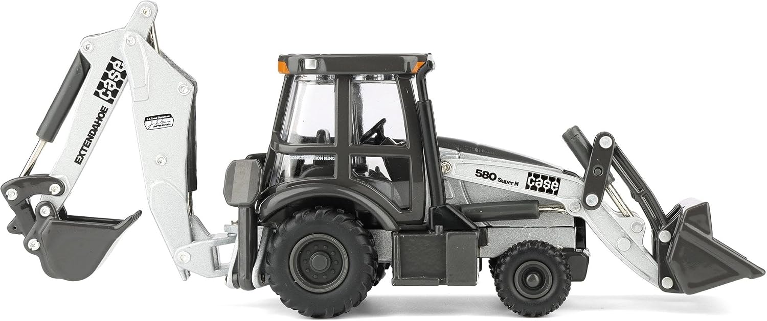 ERTL 1/50 JI Case 580 Super N Backhoe Loader, Silver Signature Limited Edition Prestige Collection 44521
