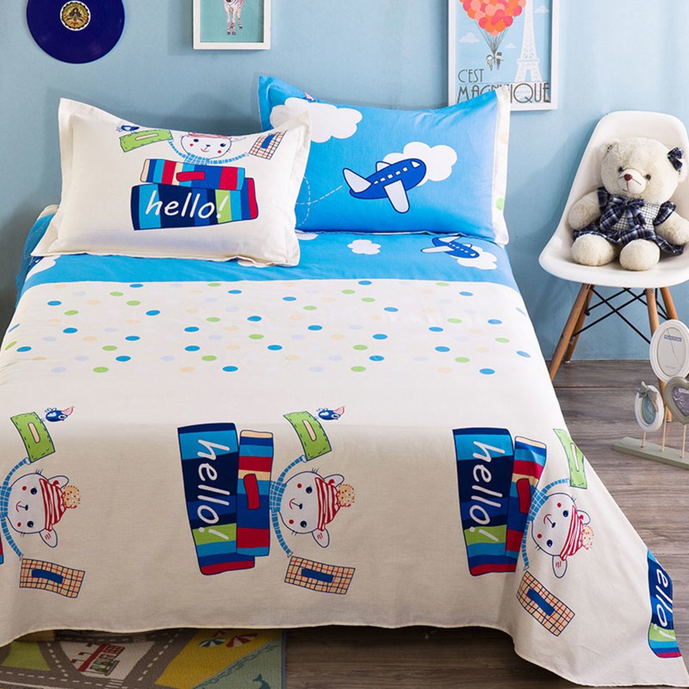 Feuilles de coton cartoon enfants 230x250cm pour chambre douce